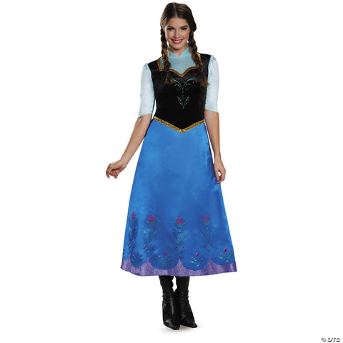 Adults Deluxe Disney Frozen™ Anna Traveling Dress Costume - Large 12-14