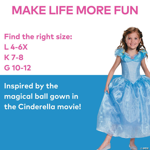 Girl's Cinderella Deluxe Costume - Cinderella Movie | Horror-Shop.com
