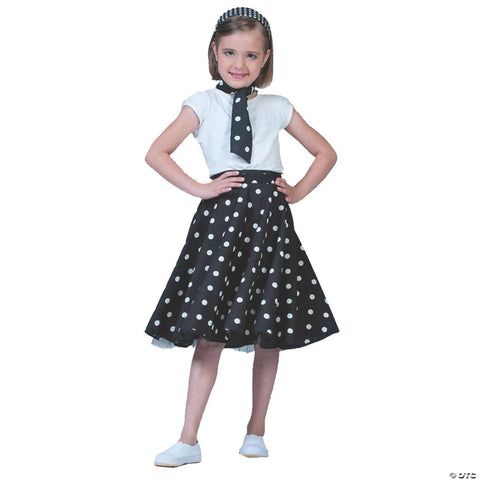 Sock Hop Skirt Child Black White