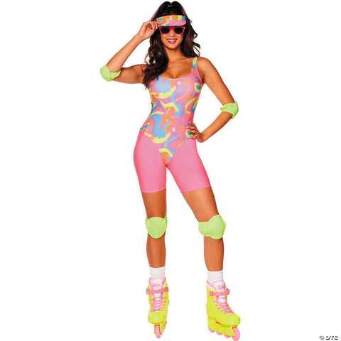 Adults Barbie® Movie Pink & Yellow Skating Barbie Costume -  12-14