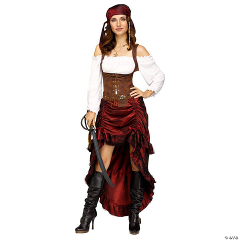 Women’s Multicolor Pirate Queen Costume - Medium-Large 10-14