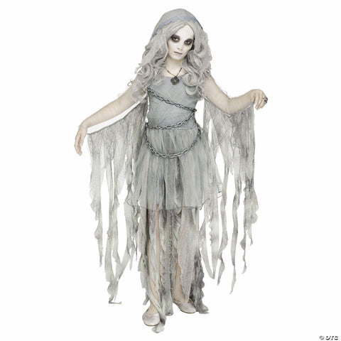 Girl’s Gray Dress Enchanted Ghost Costume -  12-14