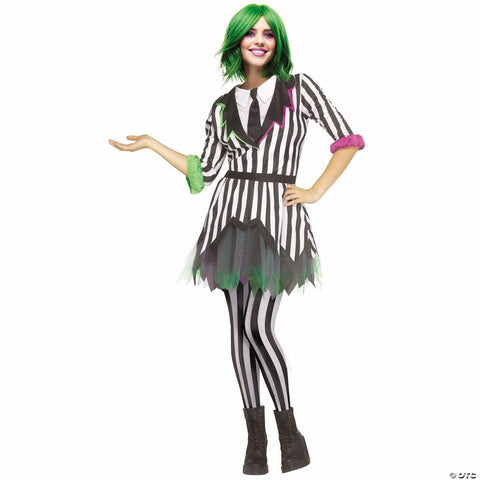 Adults Ghostly Gal Black & White Dress Costume - Large 10-14