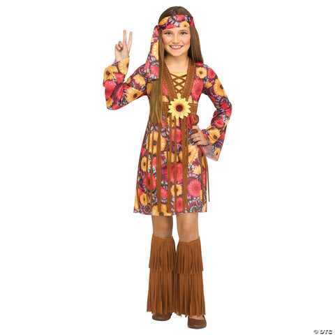 Kids Flower Power Hippie Costume Child - Large 12-14