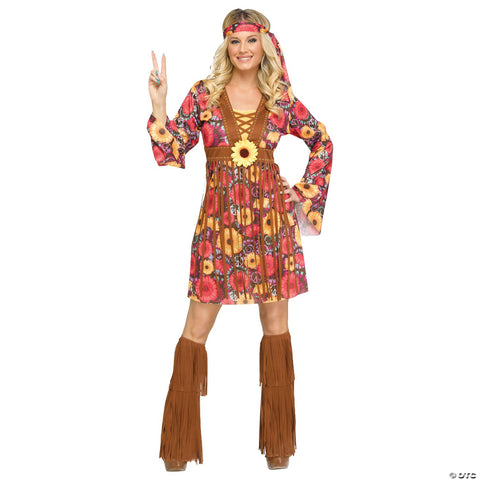 Adults Flower Power Hippie Costume - Medium/Large