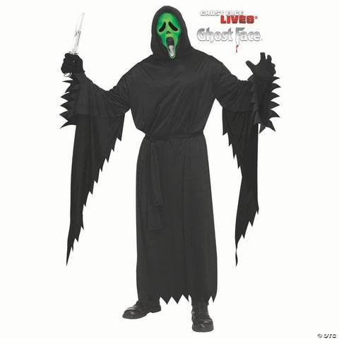 <html>Adults Scream™ Ghost Face<sup>®</sup> Fluorescent Green Costume One Size</html> | Horror-Shop.com