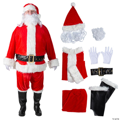 Men's Plus Size Santa Suit Complete Velour