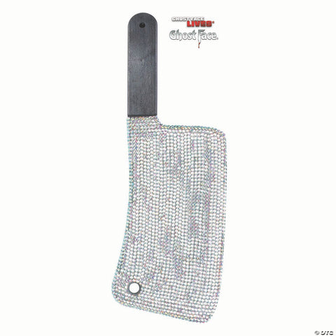 16 1/2" Scream™ Ghost Face Bling Cleaver with Rhinestones Costume Accessory