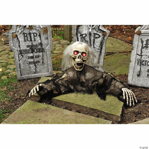 12" Animated Light-Up Grave Breaker with Sound Halloween Outdoor Decoration