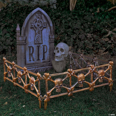 Skull Graveyard Fence Halloween Decoration