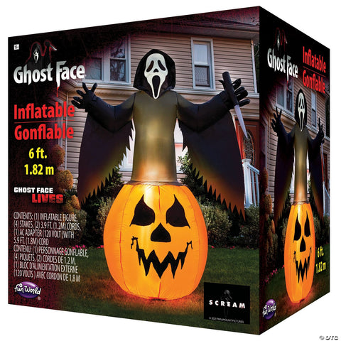 6' Scream Pumpkin Inflatable - AU Adapter