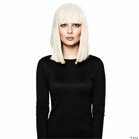 Adults White Bling Pearl Wig