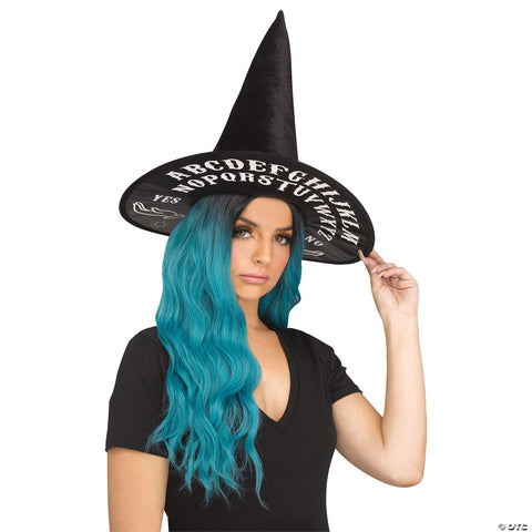 Adults Black Witch Hat with Spirit Board Print