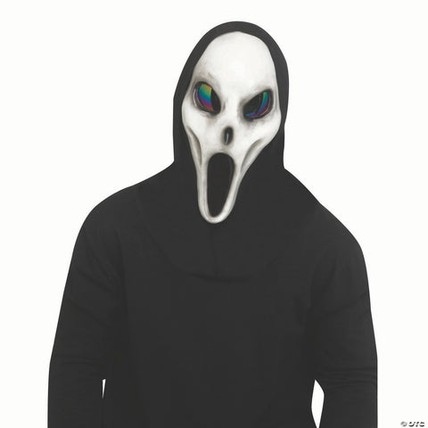 Adults Alien Spawn™ Grey Full Mask with Black Hood - One Size