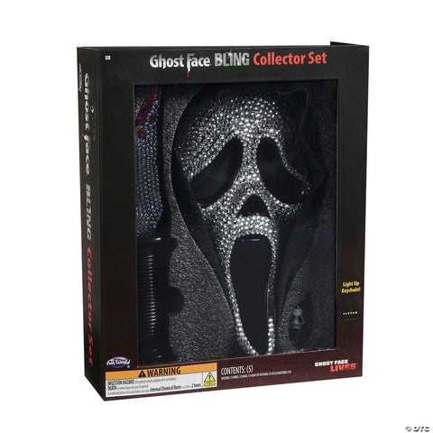 <html>Exclusive Ghost Face<sup>®</sup> Bling Mask, Knife & Light-Up Keychain Collectible Box Set</html>