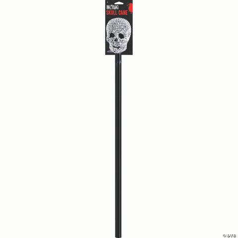 36" Rhinestone Bling Plastic Skull Cane Costume Accessory