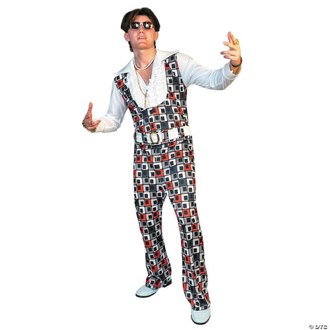 Adults Swaggertown Black & White Cubes Pattern Pantsuit Costume - Medium 40 Regular