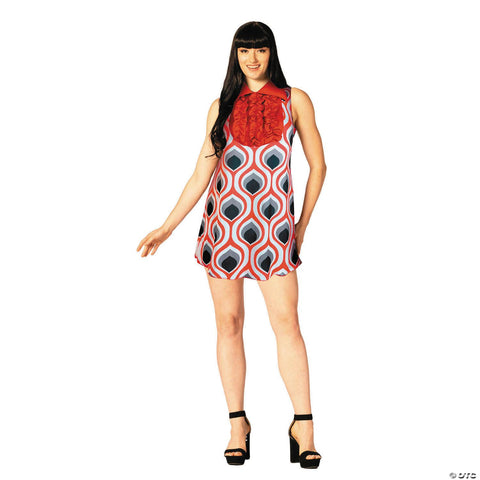 Adults Swaggertown Black & White Feather-Print Dress Costume - Medium 6-8