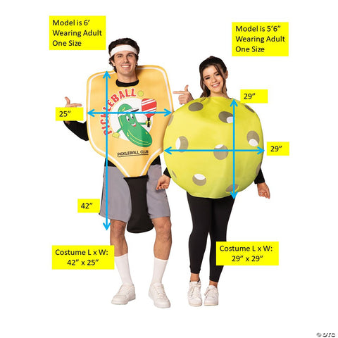 Pickle Ball Paddle/Ball Couple Costume - Adult