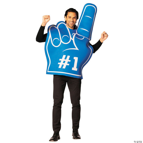 Adults Blue Team Spirit #1 Foam Finger Tunic Costume - One Size