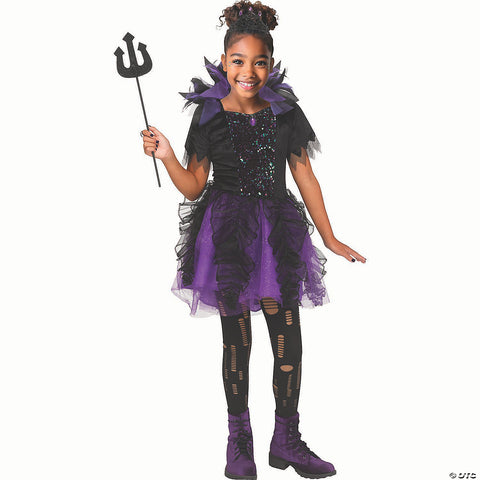 Girl’s Black & Purple Polyester Octo Princess Costume - Large 12-14 | Horror-Shop.com