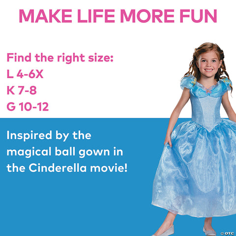 Girl's Cinderella Deluxe Costume - Cinderella Movie | Horror-Shop.com