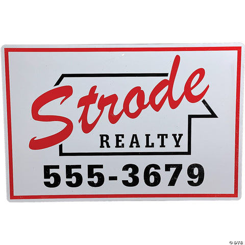 STRODE REALTY METAL SIGN