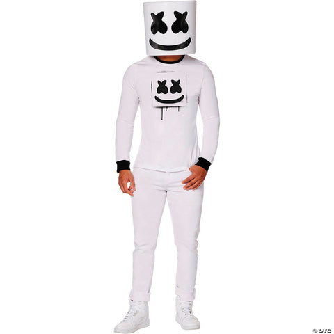 Adults Marshmello Long-Sleeved T-Shirt Costume - Extra Large