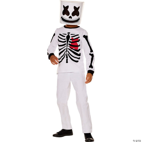 Kids Marshmello Black & White Mello Skeleton Costume - Medium