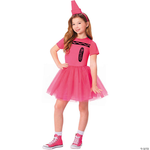 Kids Crayola® Pink Crayon Box Dress Costume -  10-12
