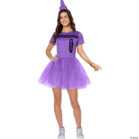 Adults Crayola® Purple Crayon Box Dress Costume - Medium