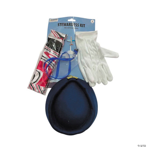 Adults Stewardess Costume Accessory Kit - 6 Pc.