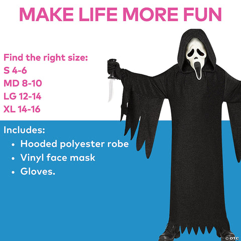 GHOST FACE 25 ANNIV CHILD LG | Horror-Shop.com