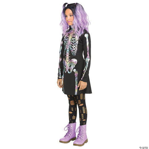 Kids Skeleton Holographic Costume - Large 12-14 | Horror-Shop.com