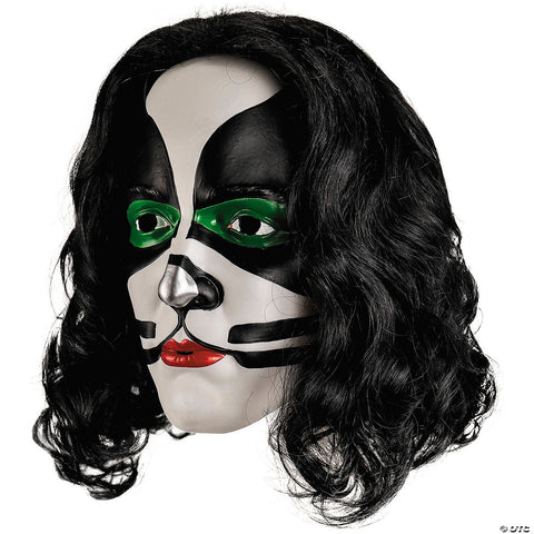 KISS Deluxe The Catman Overhead Plastic Mask with Wig - One Size | Horror-Shop.com