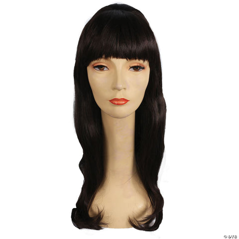 Adults Priscilla Long-Haired Straight with Bangs Wig - Medium Chestnut Brown 6