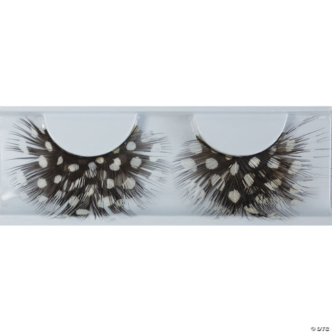 Eyelash Feather Dot Black/White