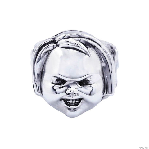 Child’s Play 2™ Chucky Face Plated Brass Ring - Size 10