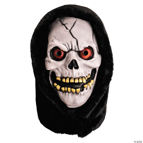 Chamber of Horrors™ White Latex Overhead Hooded Skull Mask - One Size