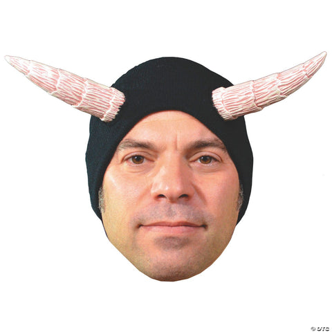 Adults Devil’s Cap Knit Hat with Horns - One Size