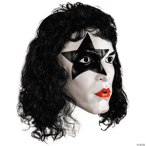 KISS Deluxe The Starchild Overhead Plastic Mask with Wig - One Size