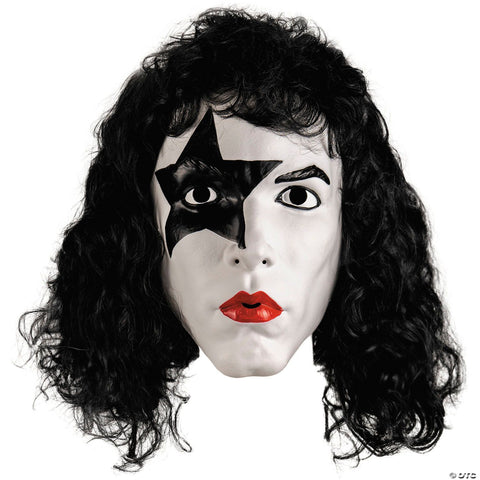 KISS Deluxe The Starchild Overhead Plastic Mask with Wig - One Size