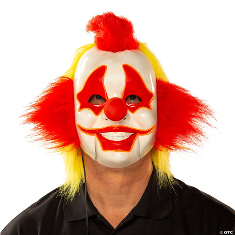Moving Mouth Red Yellow LED Clown Mask Costume Accessory