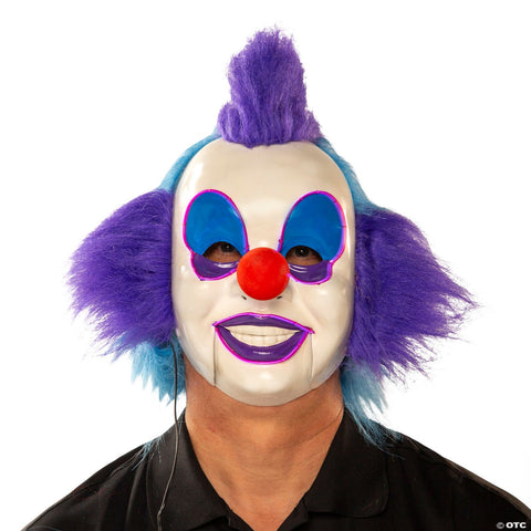 Moving Mouth Purple Blue LED Clown Mask Costume Accessory