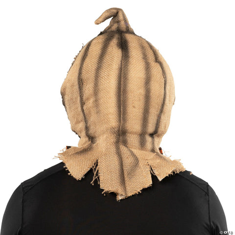 Adults Scarecrow Pumpkin Head Halloween Mask with Bowtie – One Size