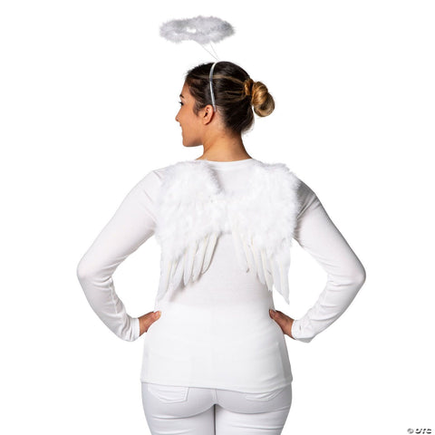 12" x 14" White Wings with Halo Costume Accessory