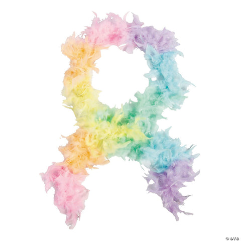 6 Ft. 40-Gram Pastel Rainbow Section Feather Boa