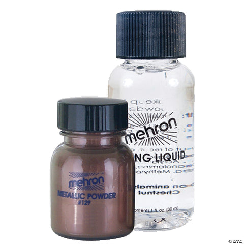Mehron Metallic  Makeup Powder with Mixing Liquid