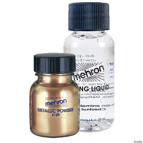 Mehron Metallic  Makeup Powder with Mixing Liquid | Horror-Shop.com