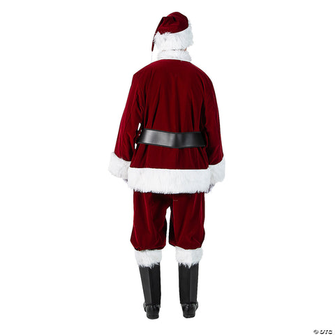 Men's Burgundy Velvet Santa Suit Costume - LG | Horror-Shop.com